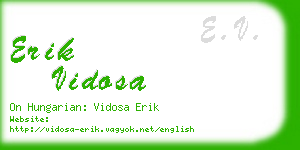 erik vidosa business card